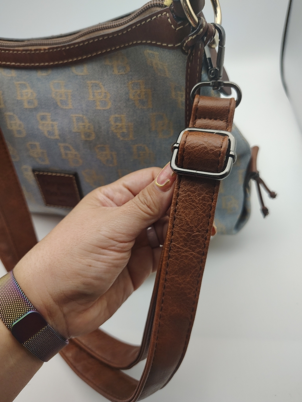 Dooney & Bourke Classic Monogram Denim Shoulder/ CrossboBag - Picture 17 of 17